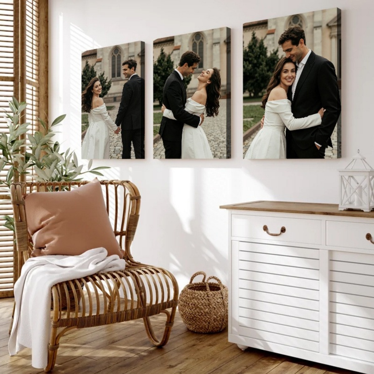 Wedding Party Supply - Set mit 3 individuellen Fotoleinwanddrucken –