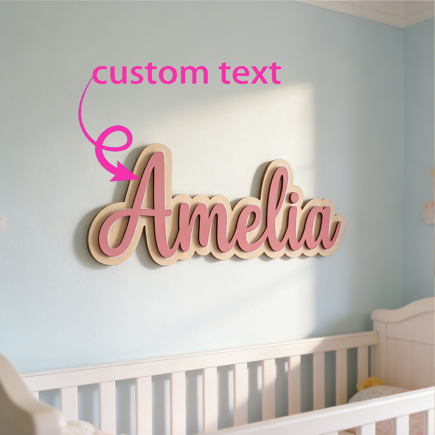 Wedding Party Supply - 1 Stück personalisierte doppelschichtige Holz-Namensschilder, personalisiertes