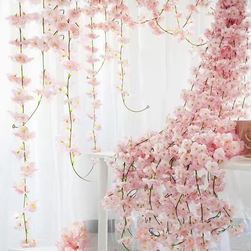 Wedding Arch Flower - 180cm Künstliche Blumen Kirschblüten-Girlande Hochzeitsbogen Garten-Hintergrund