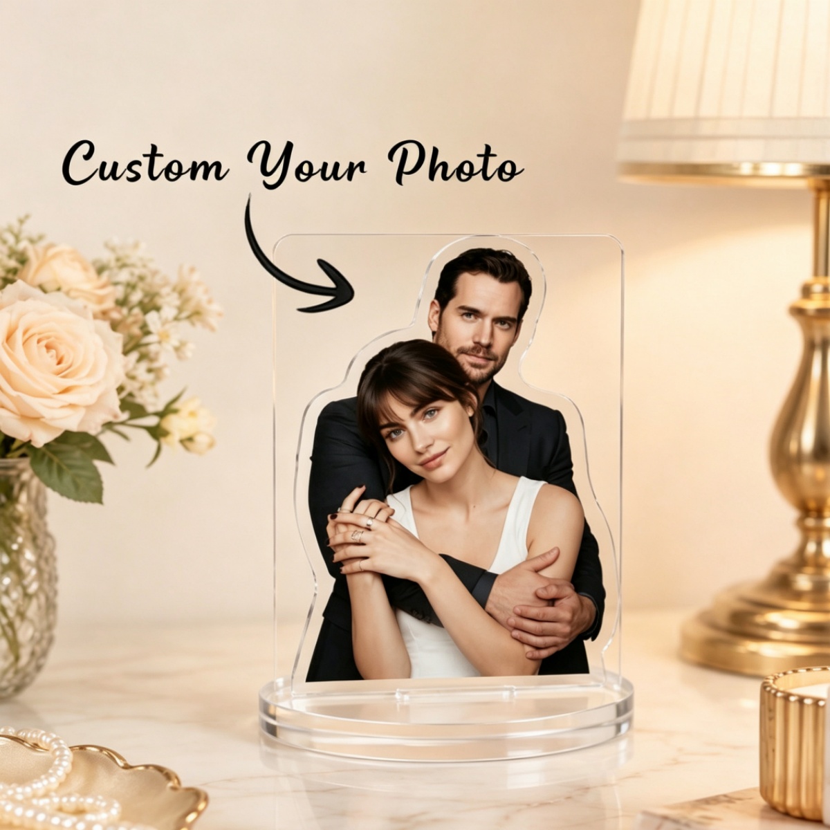 Wedding Party Supply - Maßgefertigte Acryl-Charakterporträts – Foto-Acryl-Ornamente, Hochzeitsandenken, Personalisierte