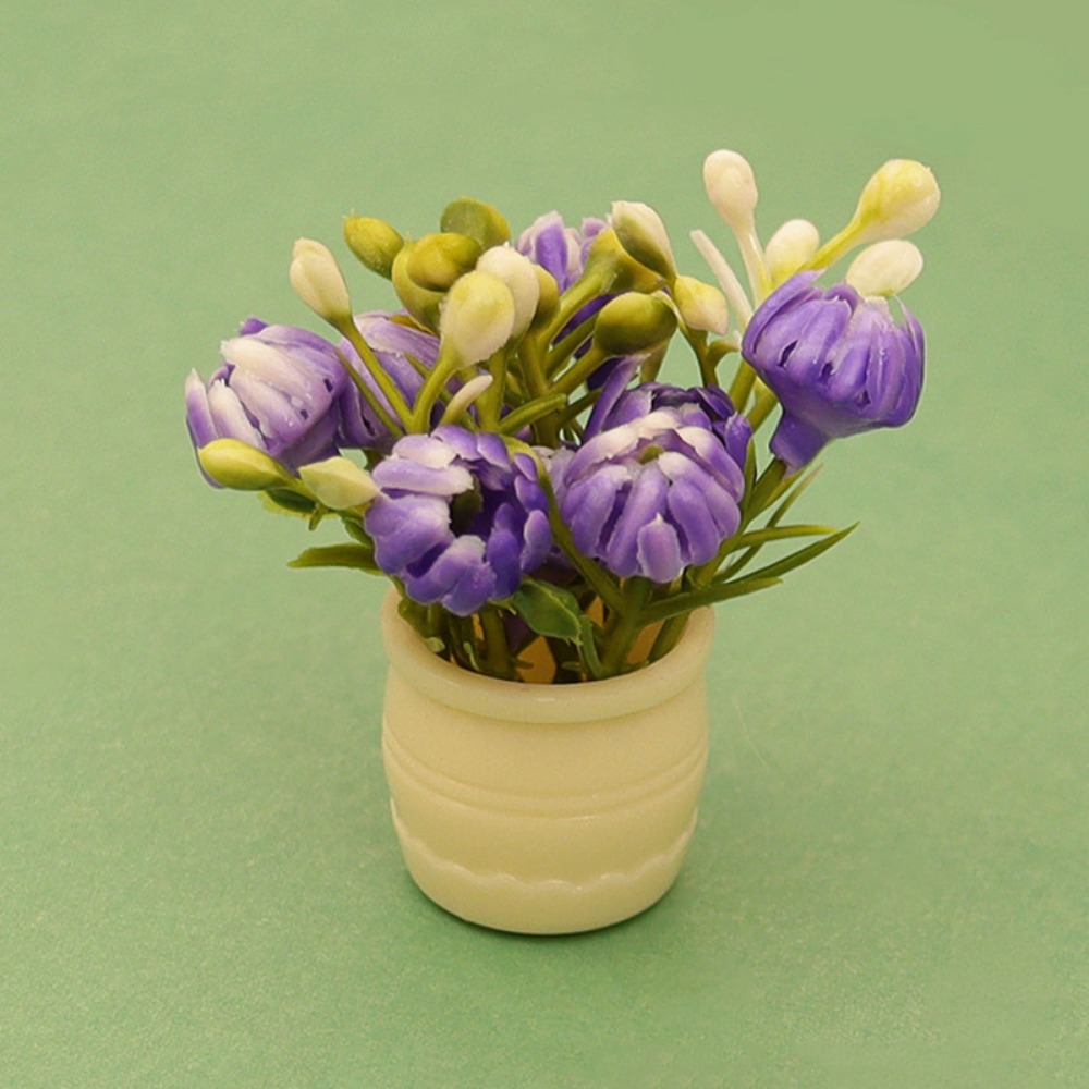 Flower Girl Basket - 1:12 Puppenhaus Miniatur-Simulationsvase, verschiedene Stile, Mini-Grünpflanze,