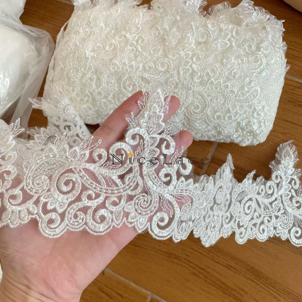 1 Yard elfenbeinfarbene Sticke – Wedding Water Supply Bewertung und Preis